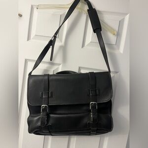 Coach - Black Leather Men's Messenger/ brief case  - gorgeous soft black leather